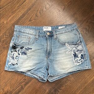 William Rast Blue Jean Shorts with Distressed Details